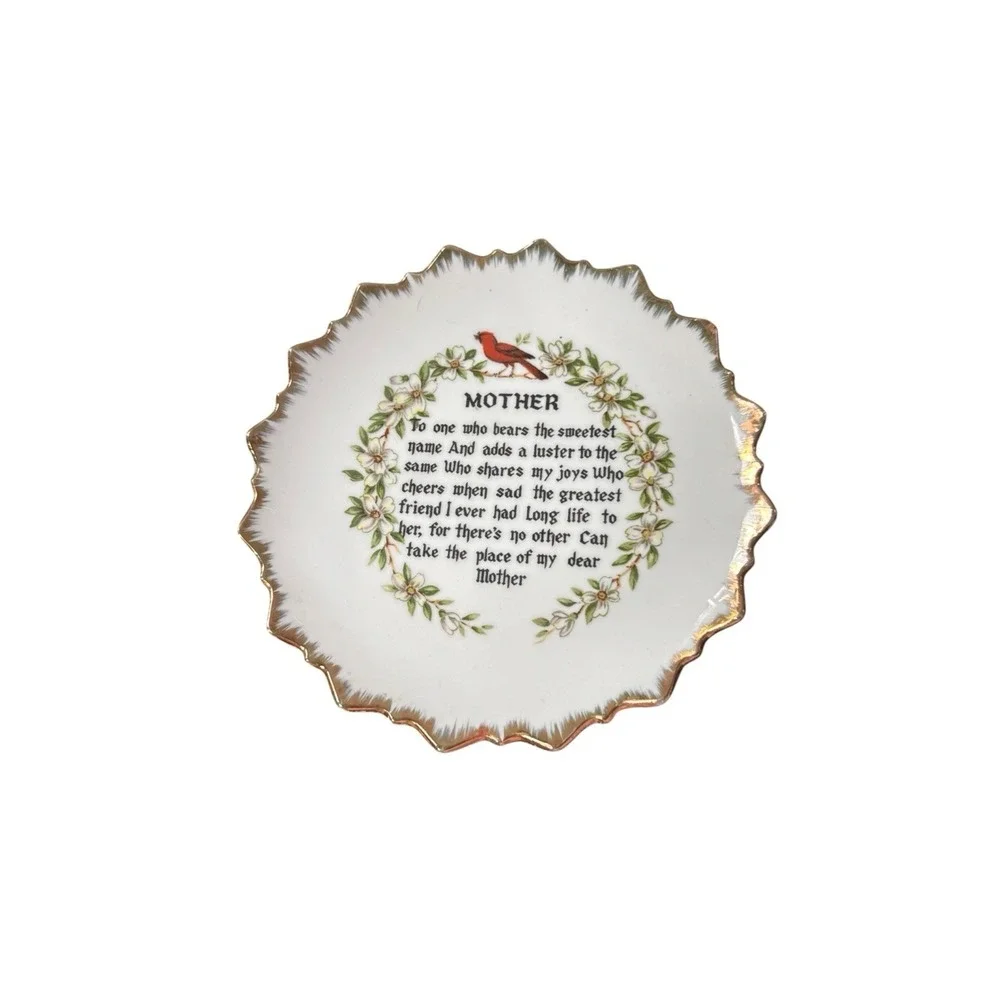 Vintage Mother To One Who Bears the Sweetest Name Wall Plate Poem 6